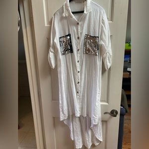 NWT Porter Collection High-Low Dress or Chemise - bedazzled pockets